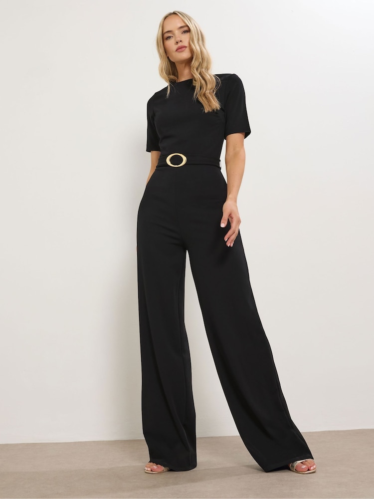 Long Tall Sally Black Belted Jumpsuit - Image 1 of 5