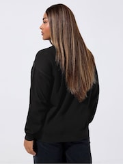 Yours Curve Black Limited Motor Sports Bag Sweatshirt - Image 2 of 5
