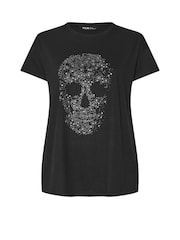 Yours Curve Black Placement Core T-Shirt - Image 5 of 5