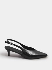 Preto - Sapatos Long Tall Sally V Cut Kitten Slingback heels - Imagem 6 de 7