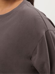 Yours Curve Brown Seam Detail Skater Top - Image 4 of 5
