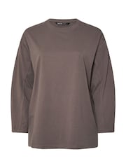 Yours Curve Brown Seam Detail Skater Top - Image 5 of 5