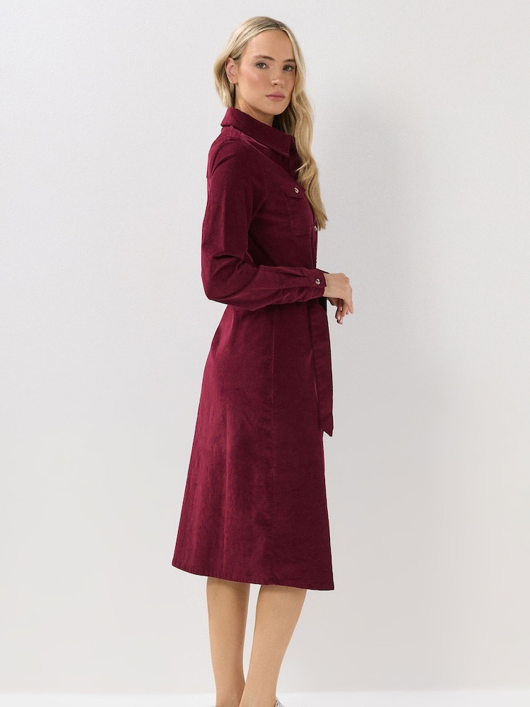 Long Tall Sally Purple Cord Shirt Dress - Image 2 of 5 Long Tall Sally Purple Cord Shirt Dress - Image 2 of 5