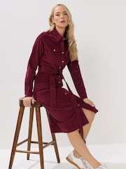 Long Tall Sally Purple Cord Shirt Dress - Image 3 of 5