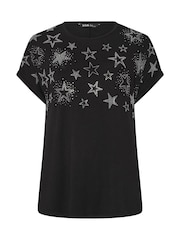 Yours Curve Black Star Hot Fix Grown On T-Shirt - Image 5 of 5