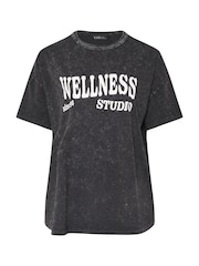 Yours Curve Black Wellness Studio T-Shirt - Image 5 of 5