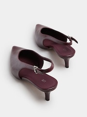 Vermelho - Sapatos Long Tall Sally V Cut Kitten Slingback heels - Imagem 4 de 6