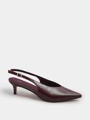Vermelho - Sapatos Long Tall Sally V Cut Kitten Slingback heels - Imagem 5 de 6