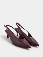 Vermelho - Sapatos Long Tall Sally V Cut Kitten Slingback heels - Imagem 6 de 6