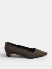 Long Tall Sally Brown Point Block Micro Court Heel Shoes - Image 1 of 6