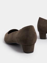 Long Tall Sally Brown Point Block Micro Court Heel Shoes - Image 4 of 6
