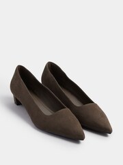 Long Tall Sally Brown Point Block Micro Court Heel Shoes - Image 6 of 6