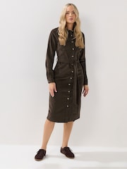 Long Tall Sally Brown Cord Shirt Dress - Image 1 of 5