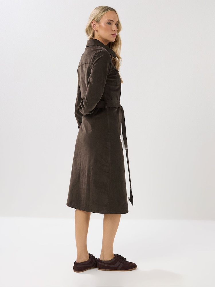 Long Tall Sally Brown Cord Shirt Dress - Image 2 of 5