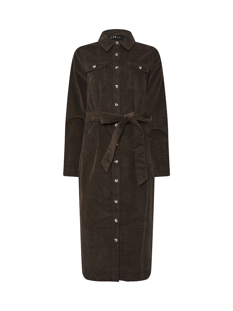 Long Tall Sally Brown Cord Shirt Dress - Image 5 of 5