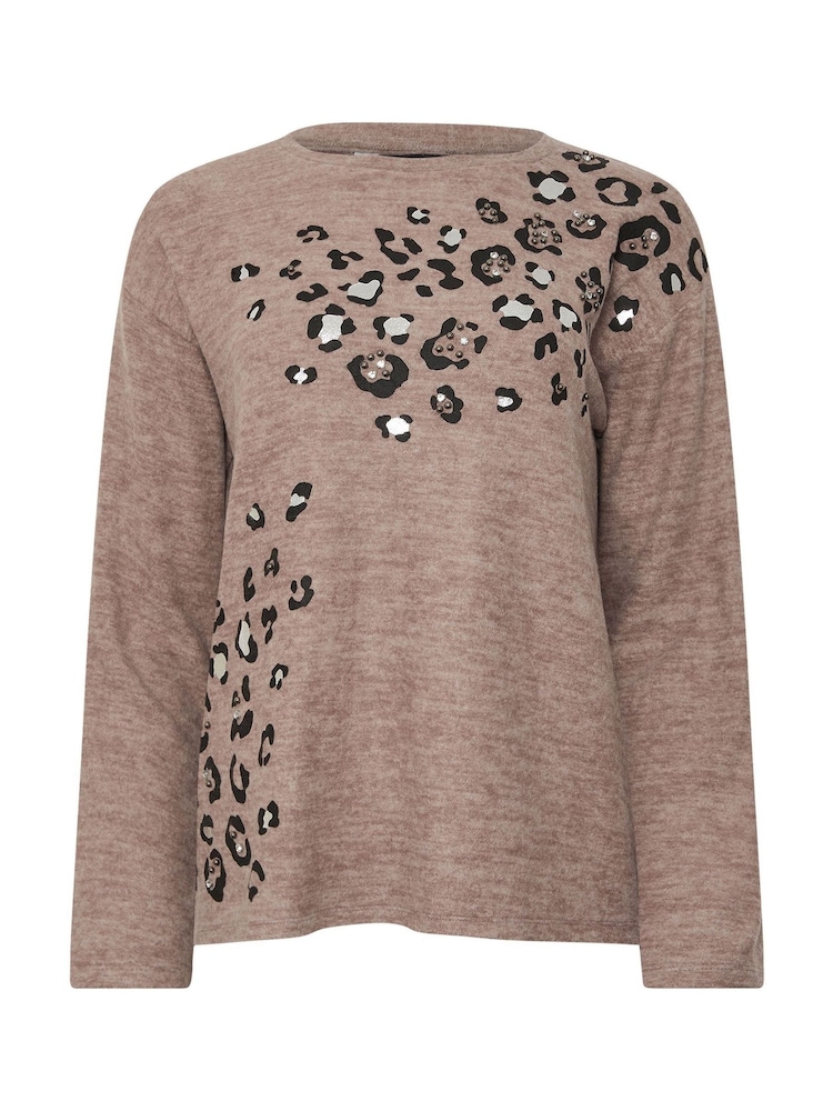 M&Co Brown Embellished Animal Placement Jumper - Image 5 of 5
