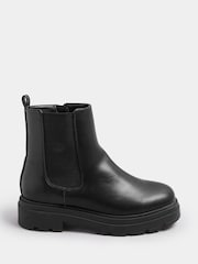 Yours Curve Black Wide Fit Chunky Chelsea Boots - Image 1 of 4