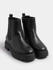 Yours Curve Black Wide Fit Chunky Chelsea Boots - Image 2 of 4