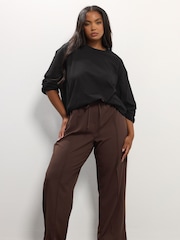 Yours Curve Black Seam Detail Skater Top - Image 3 of 5