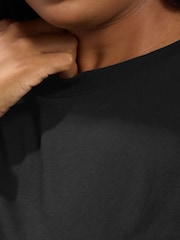 Yours Curve Black Seam Detail Skater Top - Image 4 of 5