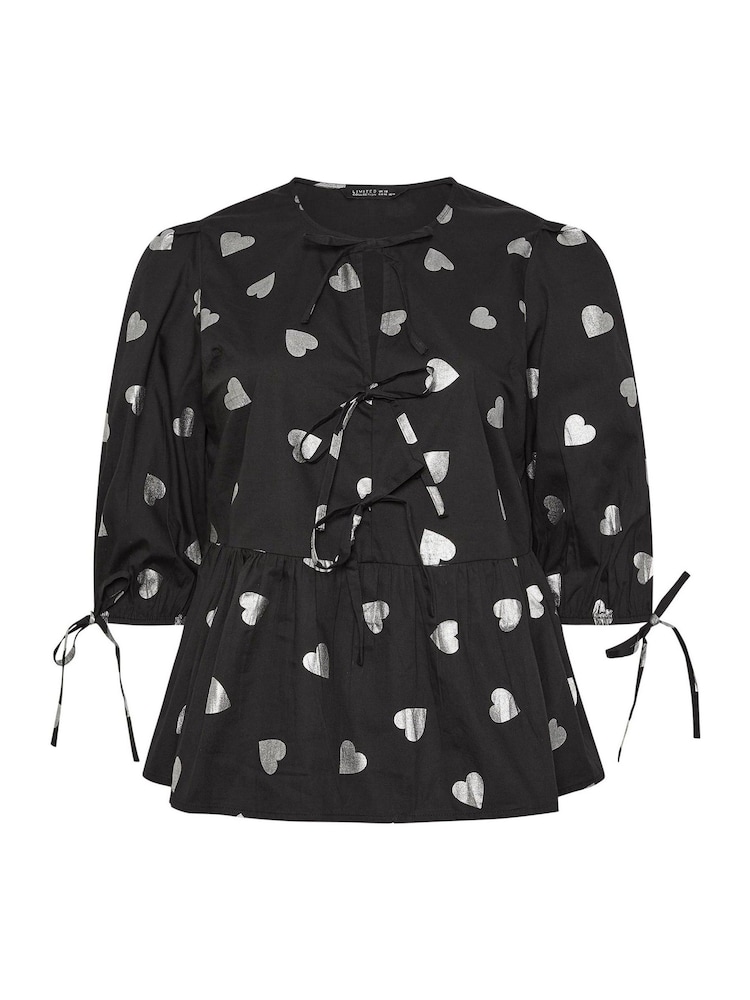 Yours Curve Black Limited Metallic Collar Top - Image 5 of 5 Yours Curve Black Limited Metallic Collar Top - Image 5 of 5