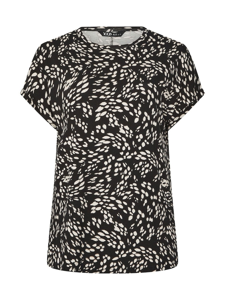 Yours Curve Black Raglan T-Shirt - Image 5 of 5