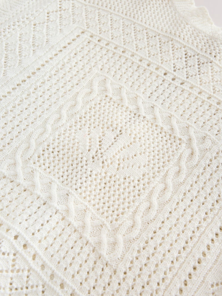 Ecru Cream Shell Pattern Tank Cover-Up - Image 10 of 10