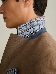 Taupe Brown Regular Fit Textured Linen Blend Blazer - Image 5 of 5