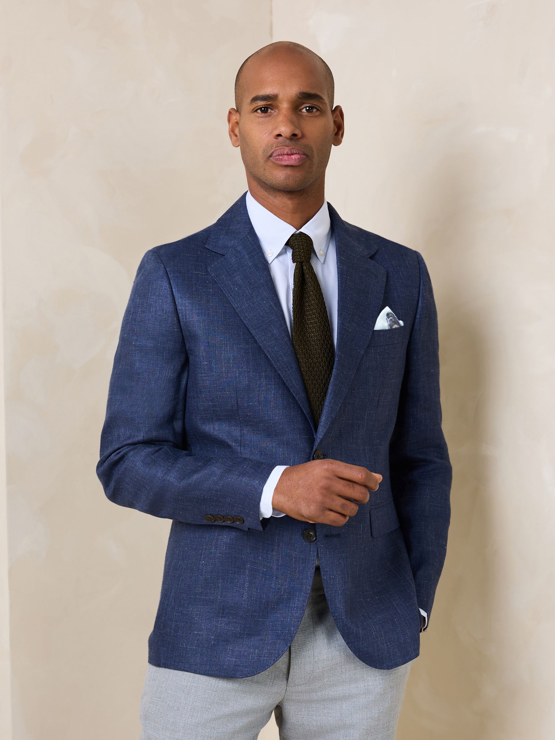 ジャケット・アウター DC WHITE / COTTON LINEN NAVY BLAZE R Buy Navy Blue Slim Fit N. Premium 100% Linen Blazer with Kew