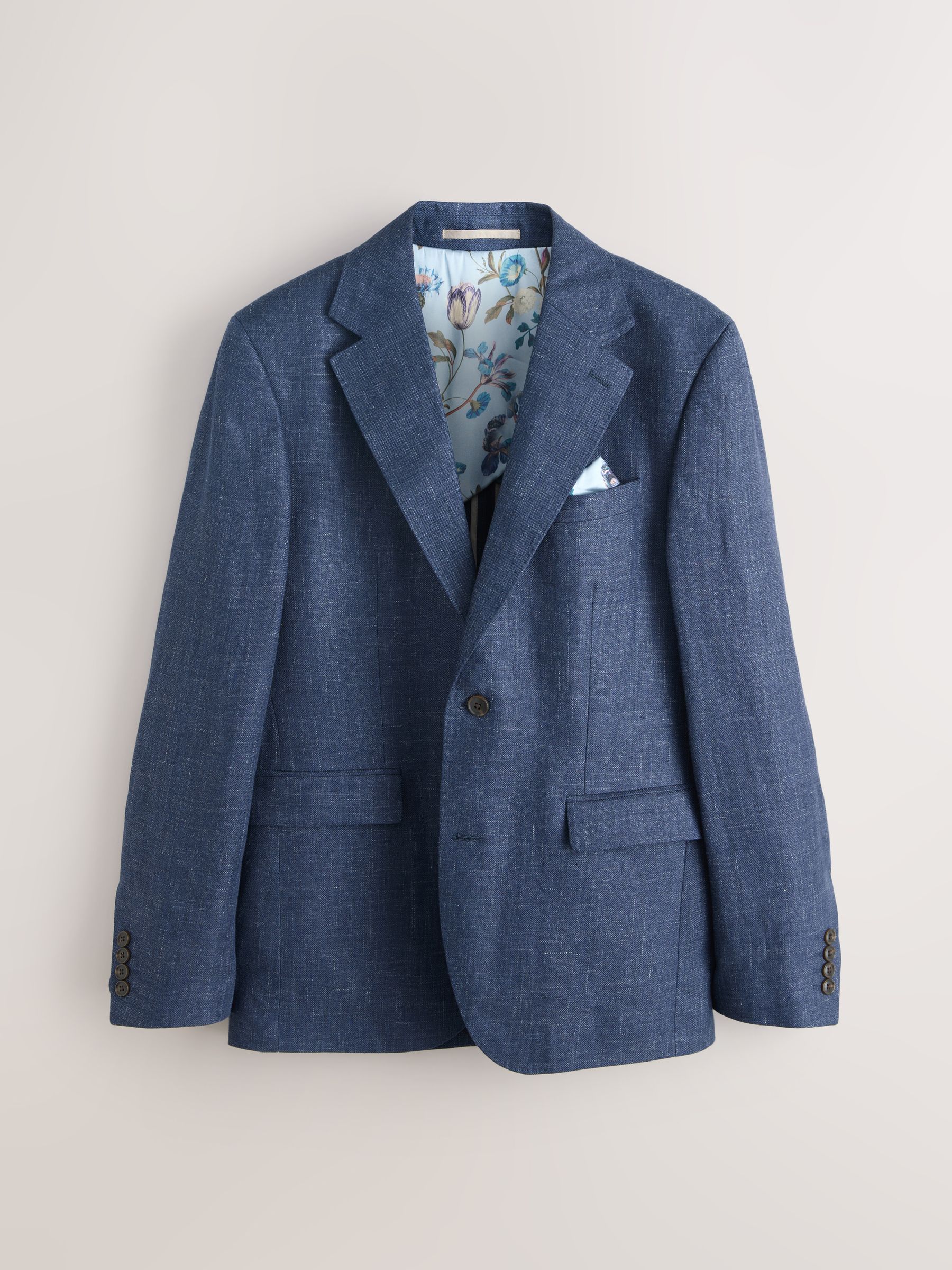 Buy Navy Blue Slim Fit N. Premium 100% Linen Blazer with Kew