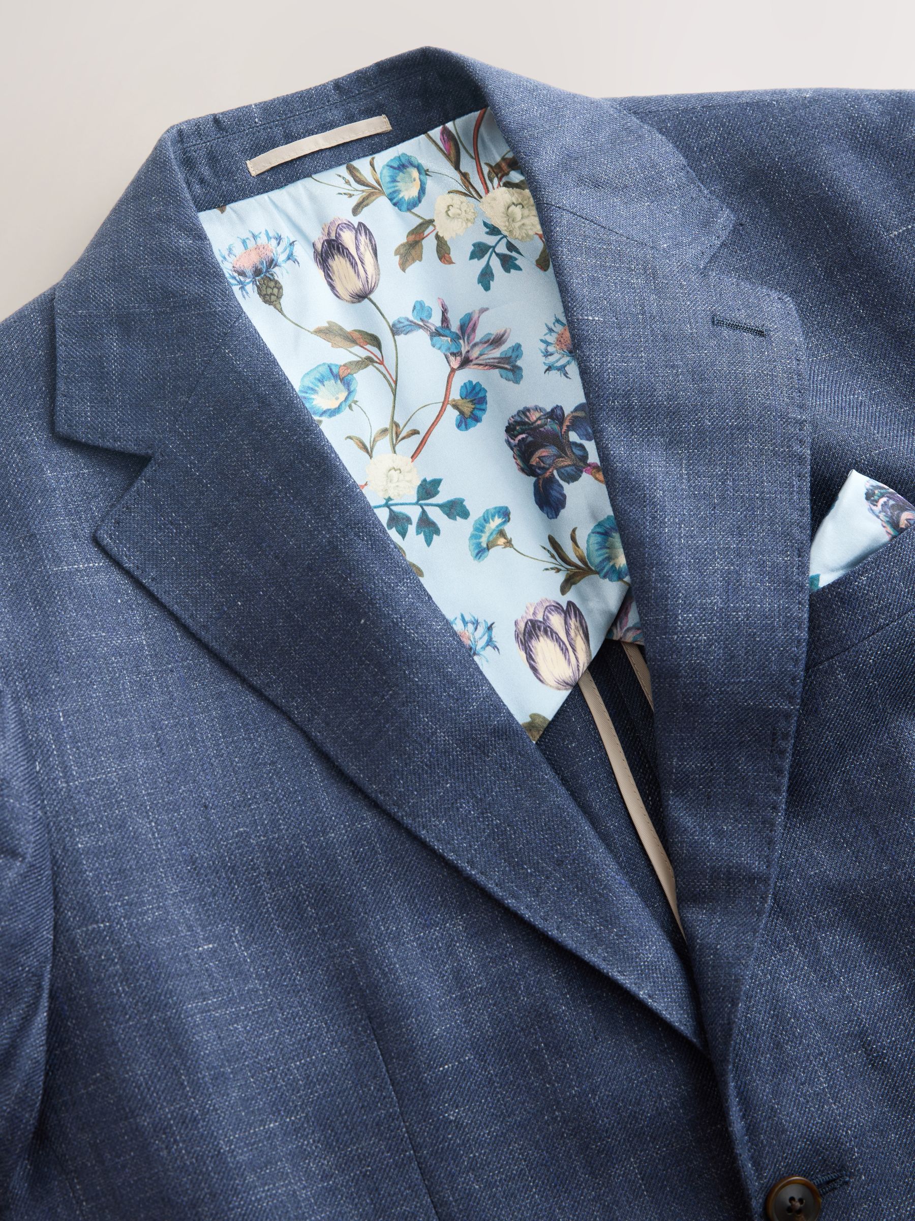 Buy Navy Blue Slim Fit N. Premium 100% Linen Blazer with Kew