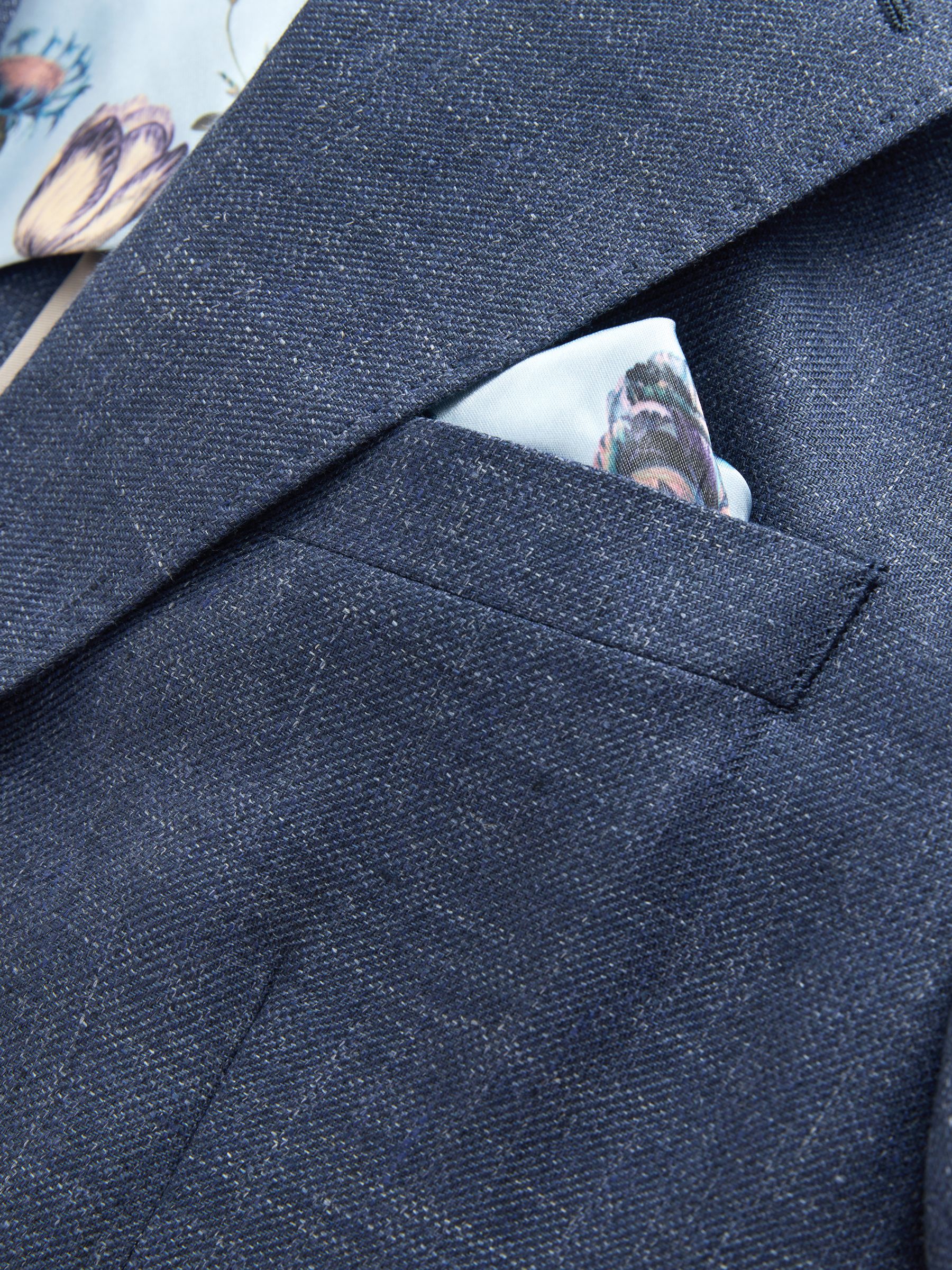 Buy Navy Blue Slim Fit N. Premium 100% Linen Blazer with Kew