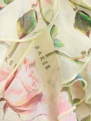 ლიმონის ყვითელი - Baker by Ted Baker Mesh Waterfall Halter Wide Leg Jumpsuit - სურათი 7 9-დან