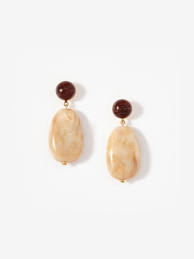 Mint Velvet Cream Resin Drop Earrings - Image 1 of 4