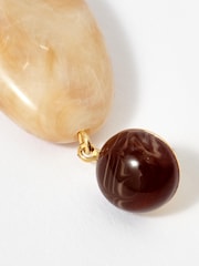 Mint Velvet Cream Resin Drop Earrings - Image 3 of 4