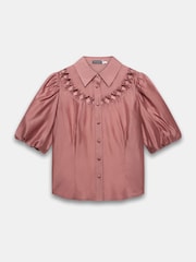 Mint Velvet Pink Pink Puff Sleeve Shirt - Image 6 of 7