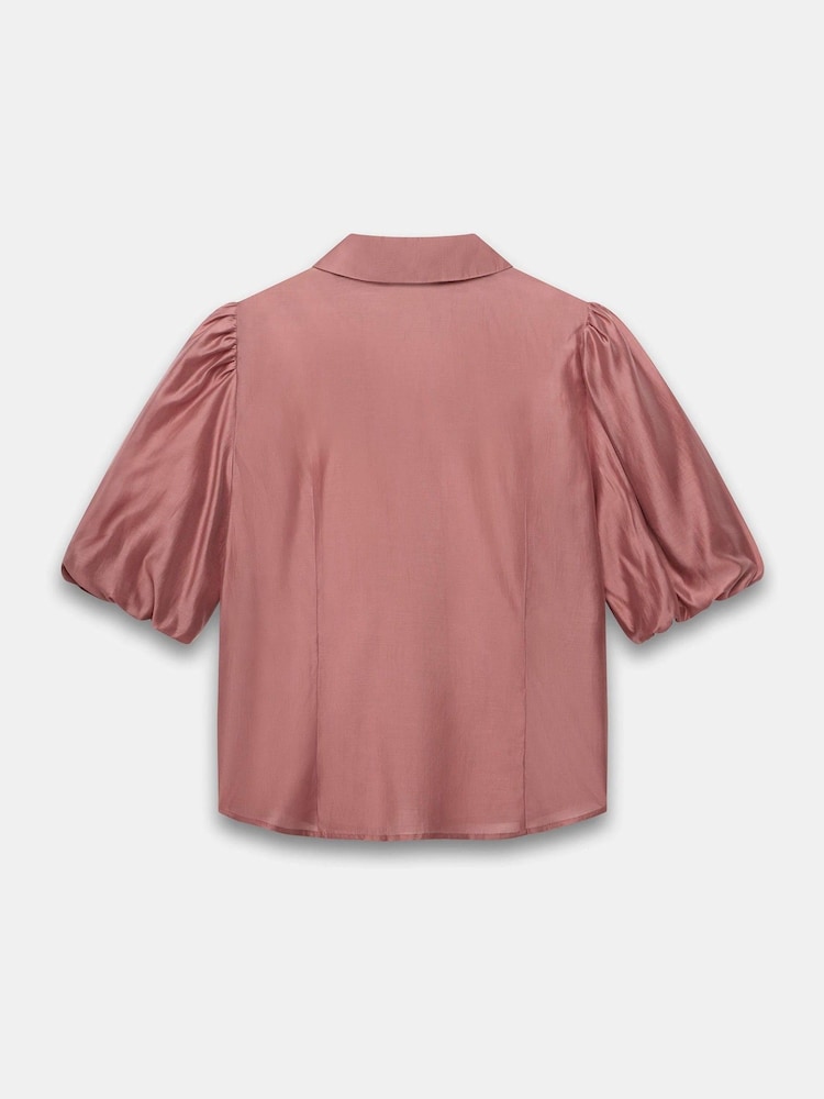 Mint Velvet Pink Pink Puff Sleeve Shirt - Image 7 of 7