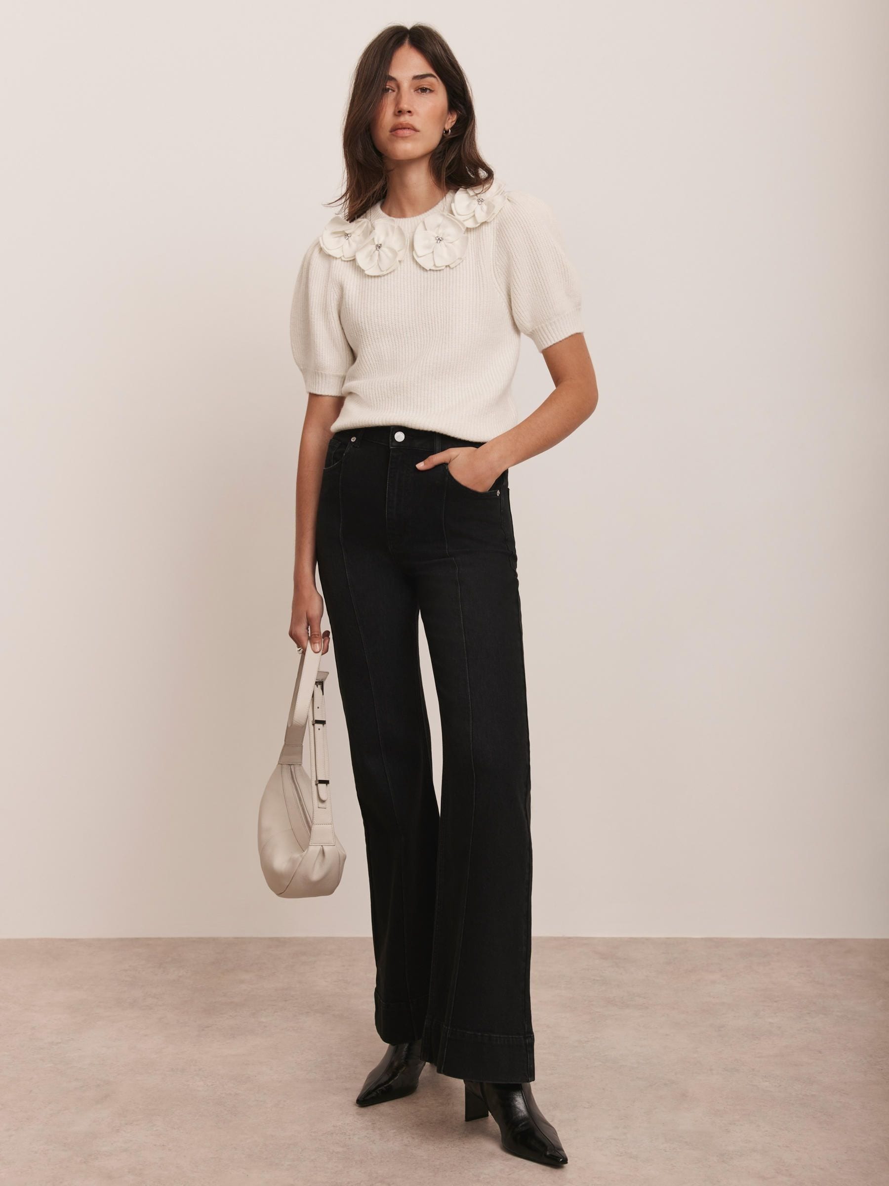 Buy Mint Velvet White Cream Flower Knit Top from Next USA