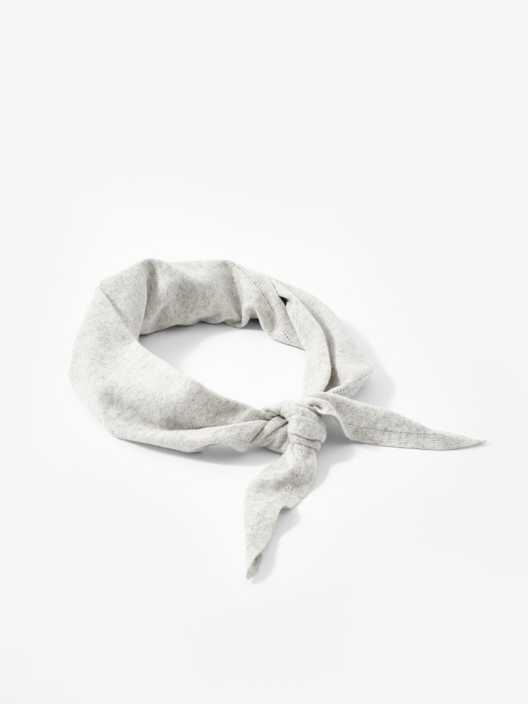 Mint Velvet Grey Cotton Blend Triangle Knit Scarf - Image 2 of 3 Mint Velvet Grey Cotton Blend Triangle Knit Scarf - Image 2 of 3