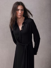 Mint Velvet Black Tie Front Maxi Dress - Image 5 of 8