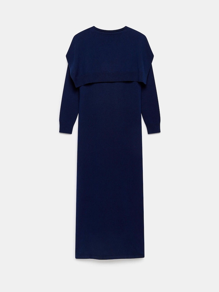 Mint Velvet Blue Navy Knit Scarf Midi Dress - Image 8 of 8