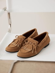 Mint Velvet Natural Melba Neutral Suede Loafers - Image 2 of 5