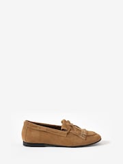 Mint Velvet Natural Melba Neutral Suede Loafers - Image 3 of 5