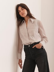 Mint Velvet Natural Statement Collar Shirt - Image 2 of 8