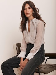 Mint Velvet Natural Statement Collar Shirt - Image 3 of 8