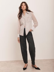 Mint Velvet Natural Statement Collar Shirt - Image 4 of 8