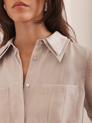 Mint Velvet Natural Statement Collar Shirt - Image 5 of 8