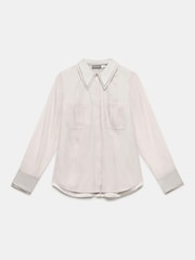 Mint Velvet Natural Statement Collar Shirt - Image 7 of 8
