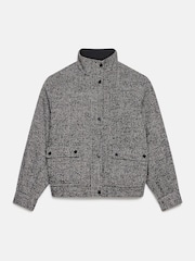 Mint Velvet Black Textured High Neck Jacket - Image 7 of 8