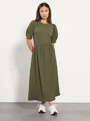 PixieGirl Petite Green Textured Midi Dress - Image 2 of 5
